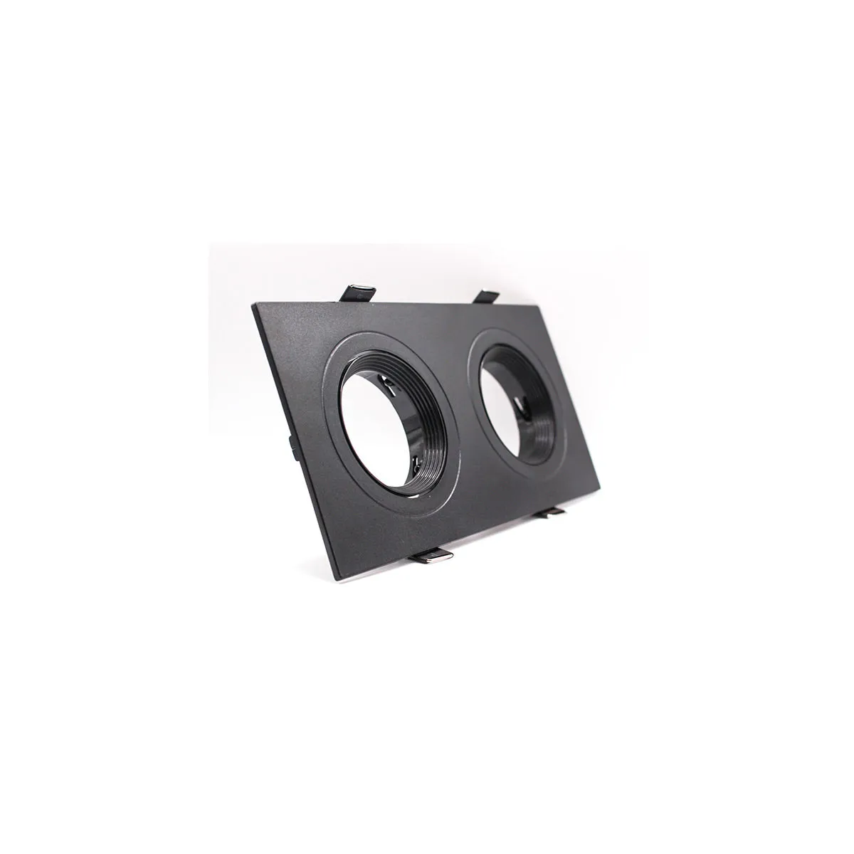 Twin Rectangular Black Recessed Holder