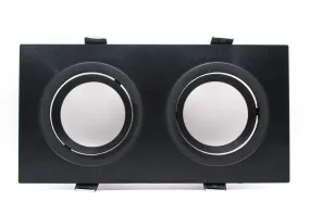 Twin Rectangular Black Recessed Holder