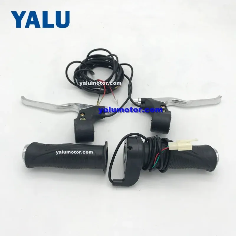 Upgrade Electric Bicycle Brush Motor Kit Components with Controller And Throttle Handle With Battery Voltage Show And Key Switch