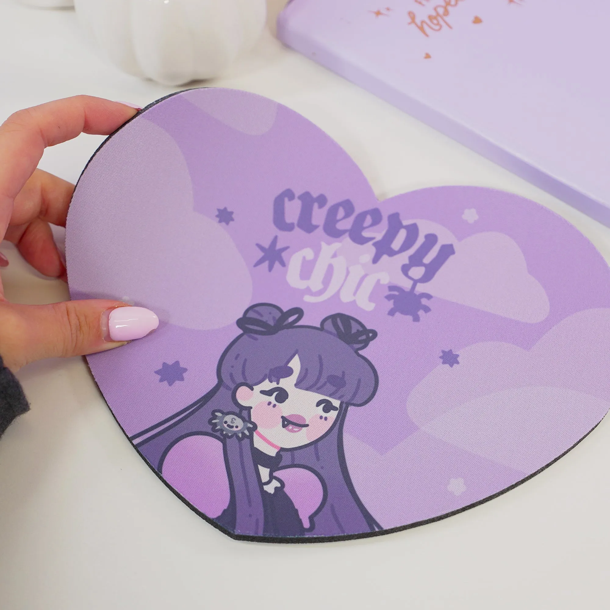 Violet the Vampire Halloween Mouse Pad | Creepy Chic Quote | Spooky Cute Gothic Purple Desk Decor