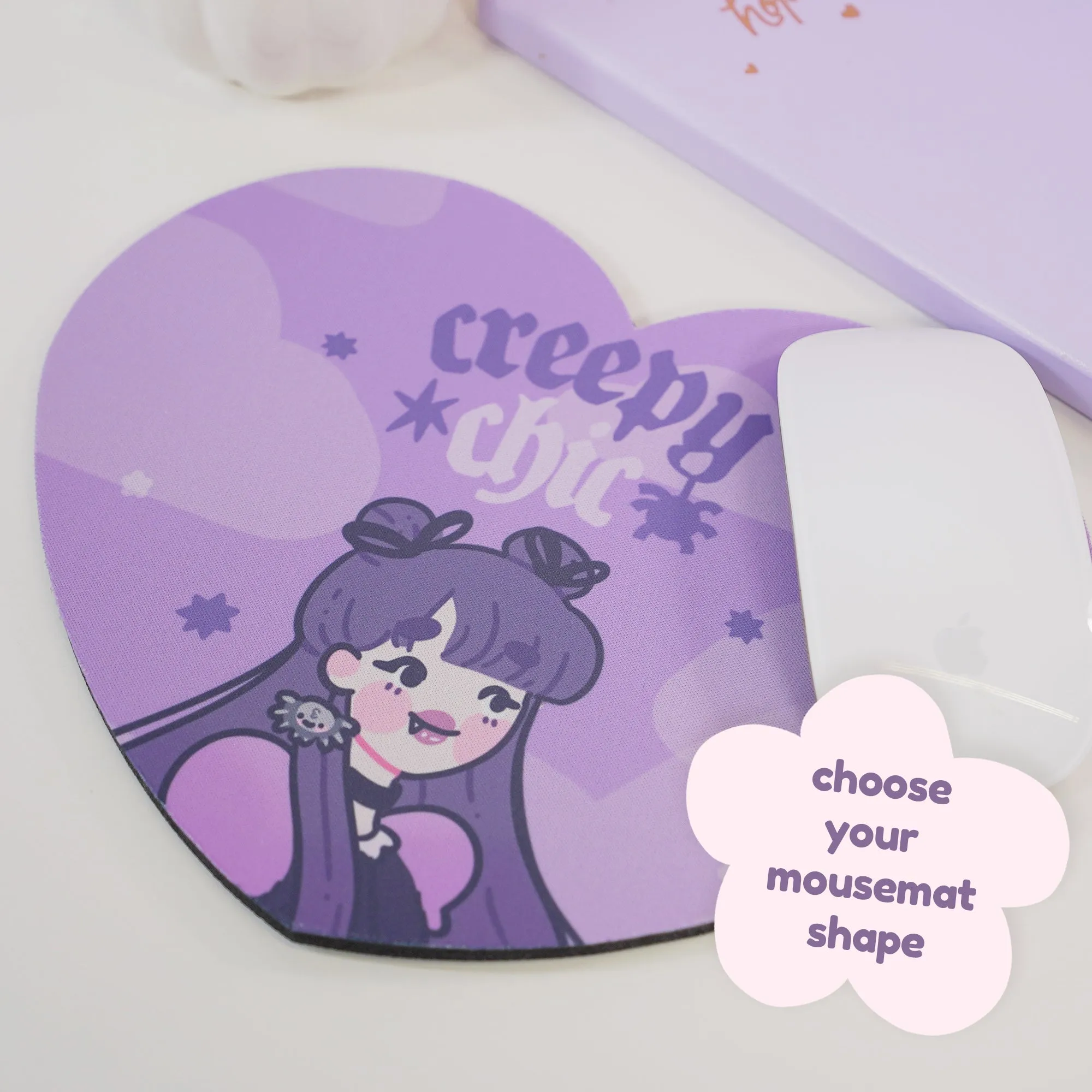 Violet the Vampire Halloween Mouse Pad | Creepy Chic Quote | Spooky Cute Gothic Purple Desk Decor