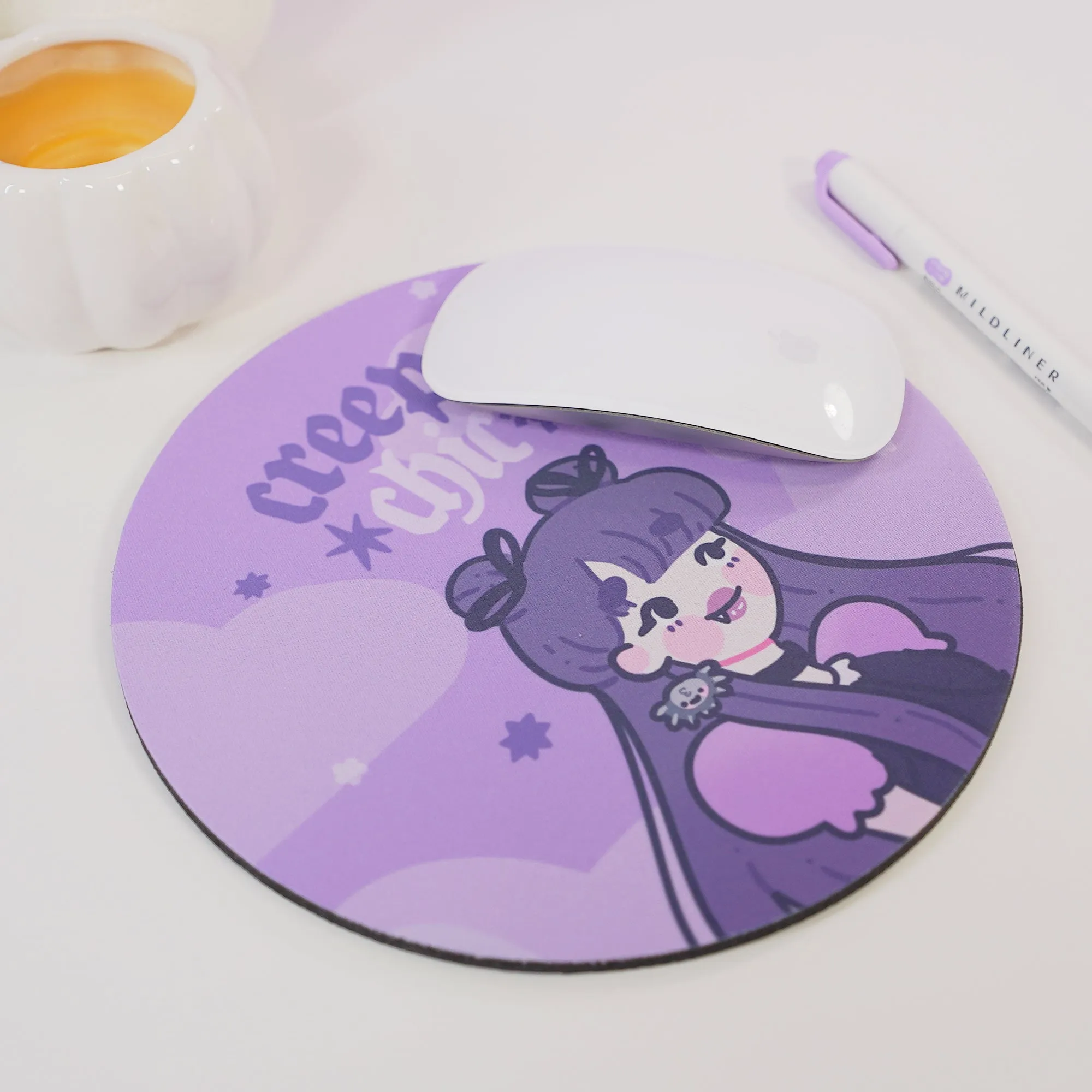 Violet the Vampire Halloween Mouse Pad | Creepy Chic Quote | Spooky Cute Gothic Purple Desk Decor