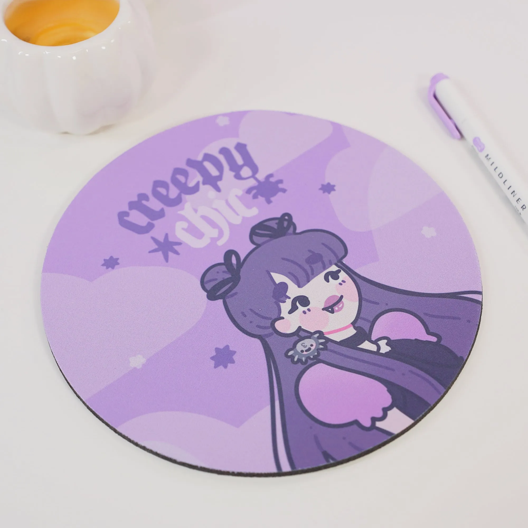 Violet the Vampire Halloween Mouse Pad | Creepy Chic Quote | Spooky Cute Gothic Purple Desk Decor