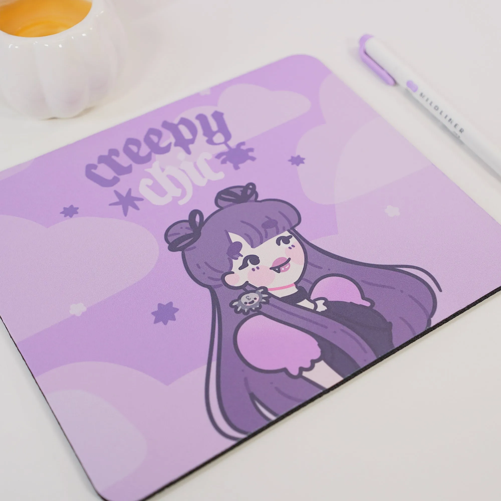 Violet the Vampire Halloween Mouse Pad | Creepy Chic Quote | Spooky Cute Gothic Purple Desk Decor
