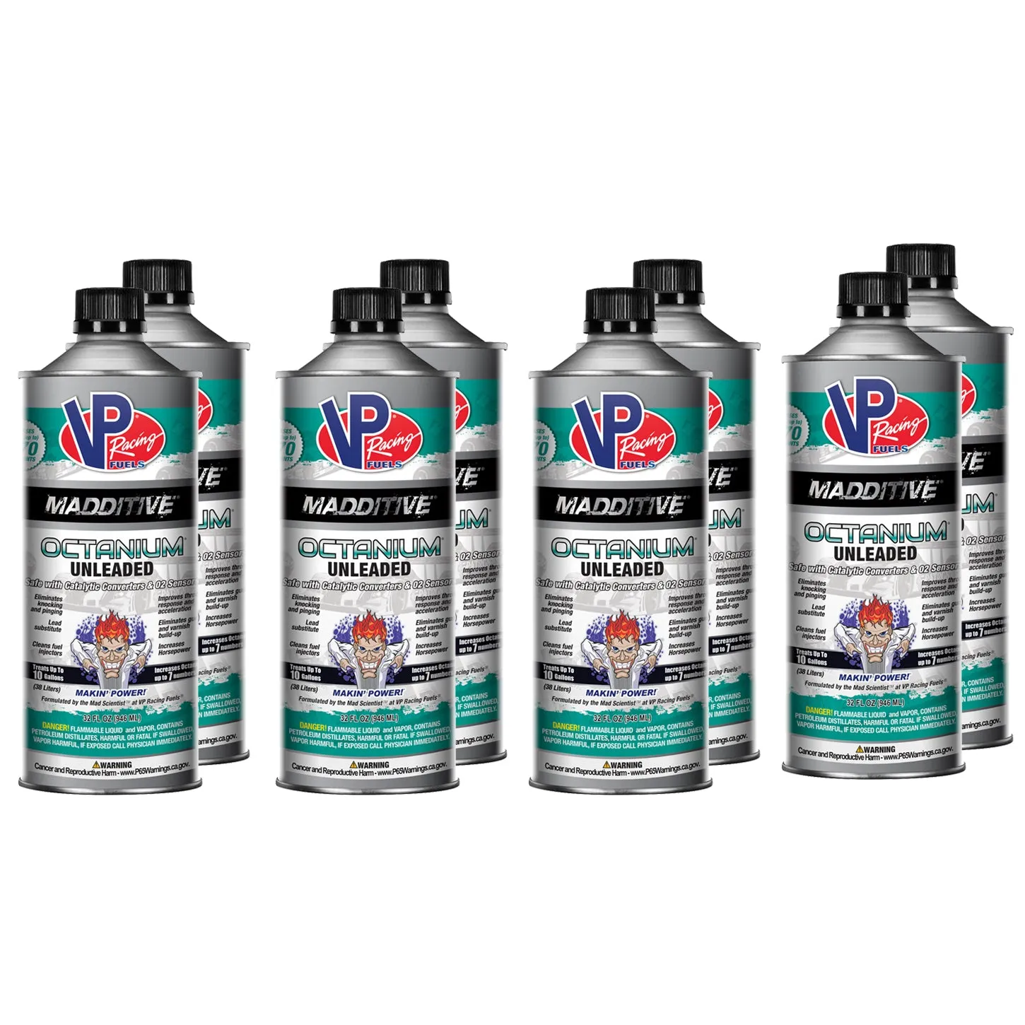 VP Racing MADDITIVE Octanium - Unleaded Octane Booster - 32.00 oz Bottle - Gas - (Set of 8)