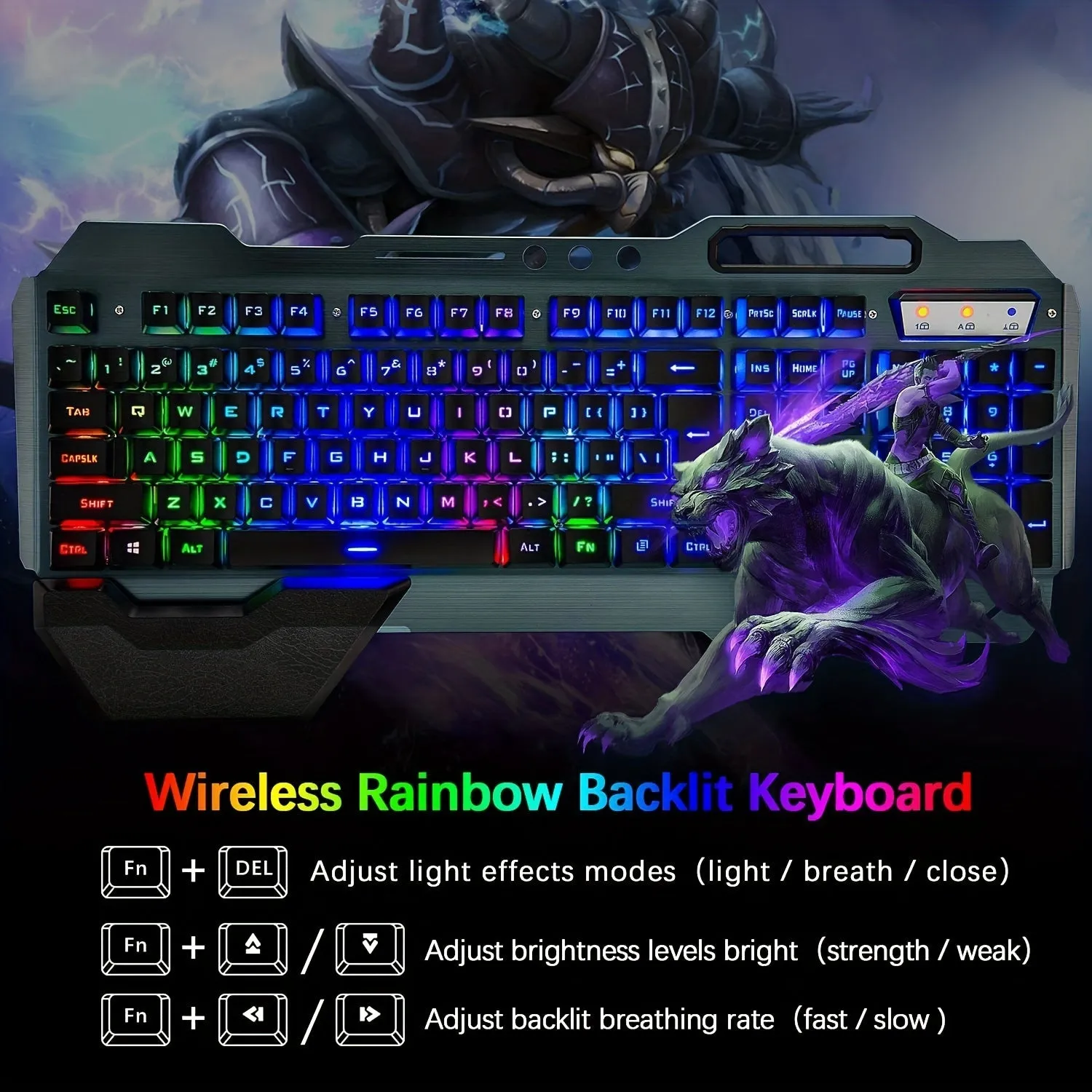 Wireless Gaming Keyboard And Mouse With Rainbow LED 16RGB Backlit