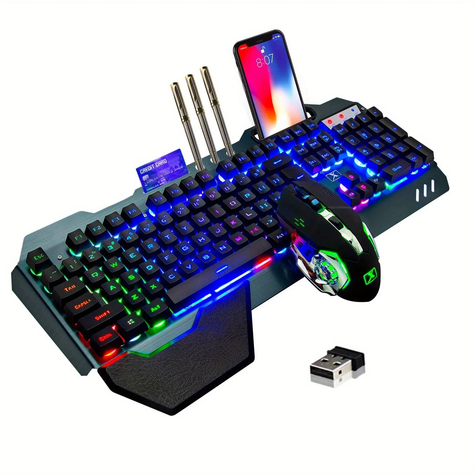 Wireless Gaming Keyboard And Mouse With Rainbow LED 16RGB Backlit