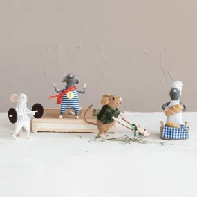 Wool Felt Mouse In Whimsical Outfit