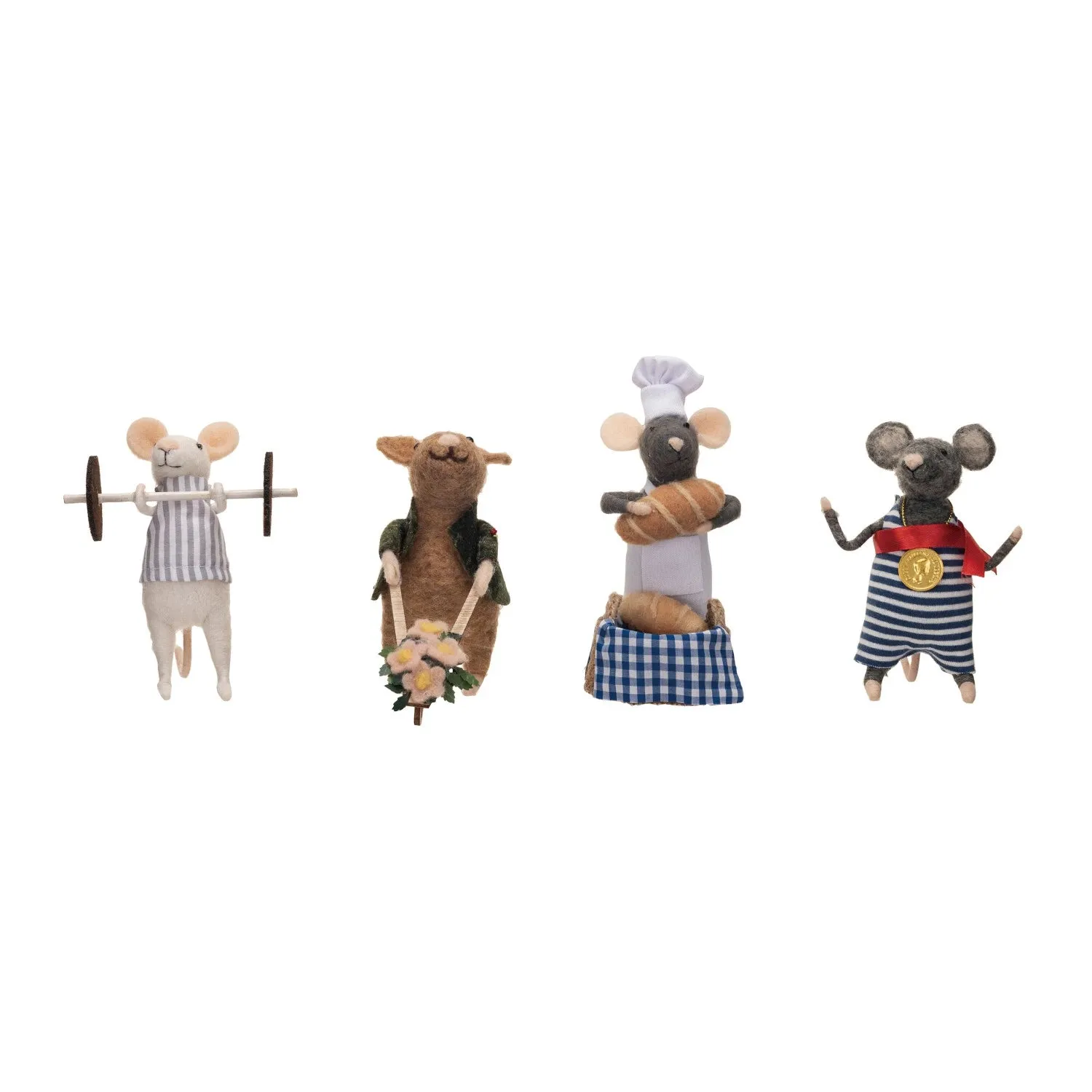 Wool Felt Mouse In Whimsical Outfit