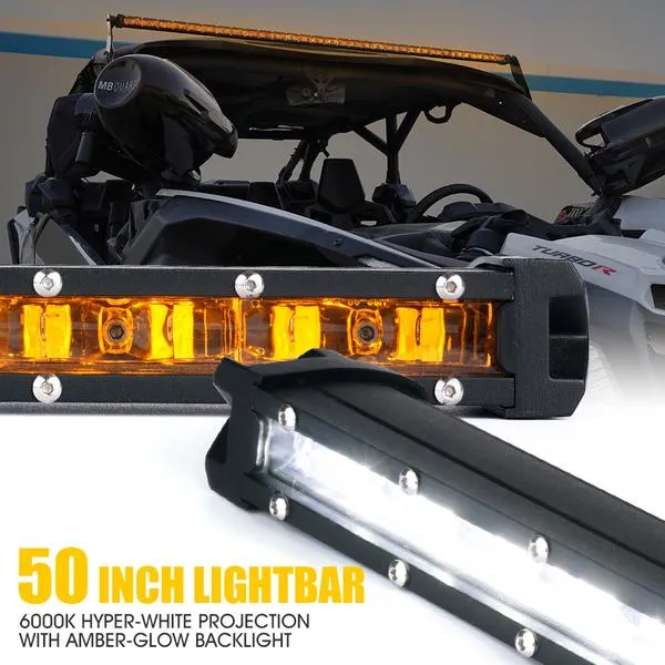 Xprite LED Light Bar w/ Amber Backlight (Single Row) Sunrise Series - 8"/20"/22"/26"/32"/42"/44"/50"