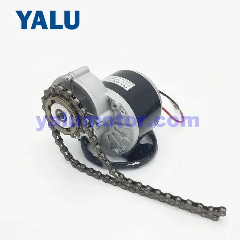 YALU 24V 36V 350W Left Side Chain Drive Brush Electric EBike Motor Kit Rear Wheel Gear Sprocket Electric Motor Bicycle Solution