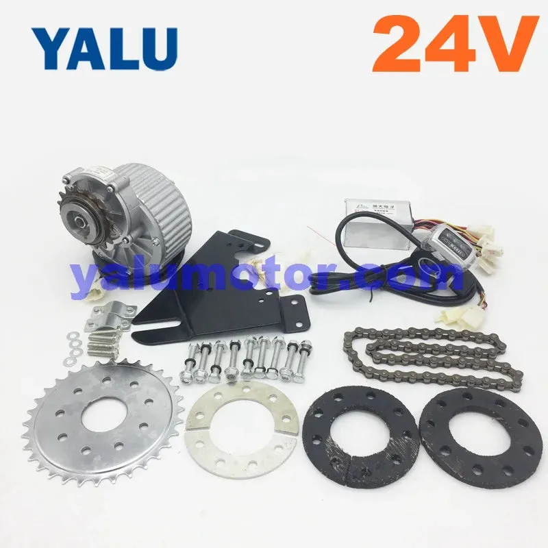 YALU 24V 450W DIY LEFT SIDE EBIKE MOTOR CONVERSION KIT MY1018 UNITEMOTOR ELECTRIC BICYCLE MOTORS COMBO KIT WITH THUMB THROTTLE