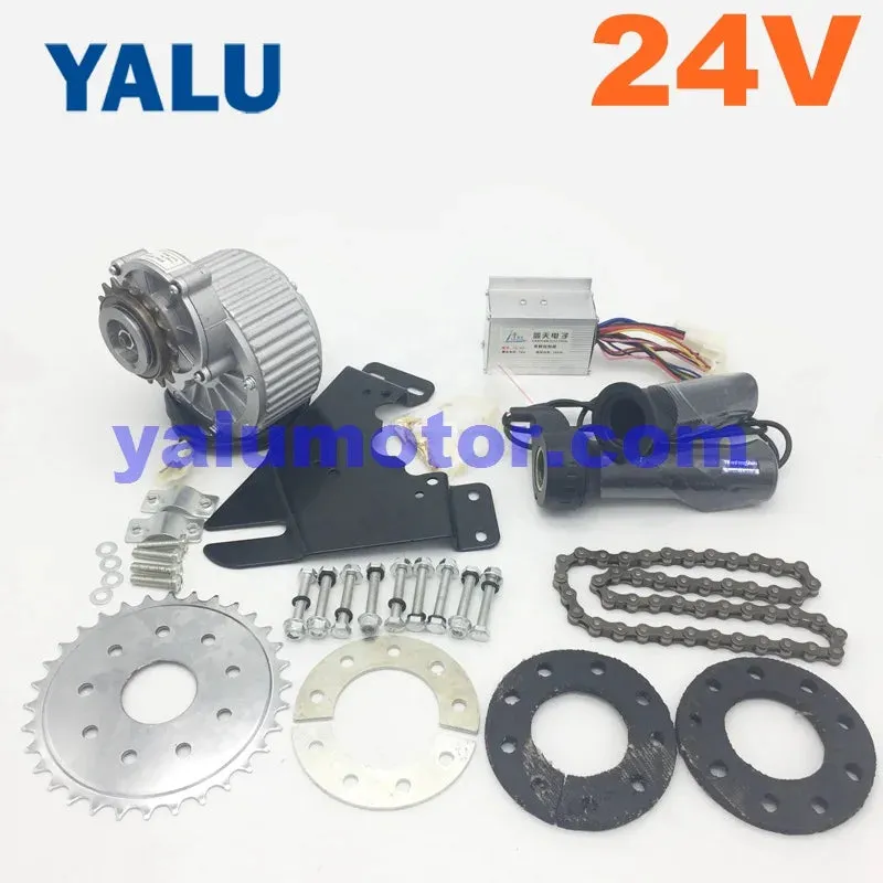 YALU 24V 450W DIY LEFT SIDE EBIKE MOTOR CONVERSION KIT MY1018 UNITEMOTOR ELECTRIC BICYCLE MOTORS COMBO KIT WITH THUMB THROTTLE