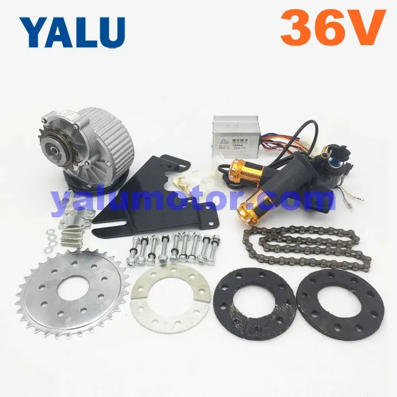 YALU 24V 450W DIY LEFT SIDE EBIKE MOTOR CONVERSION KIT MY1018 UNITEMOTOR ELECTRIC BICYCLE MOTORS COMBO KIT WITH THUMB THROTTLE
